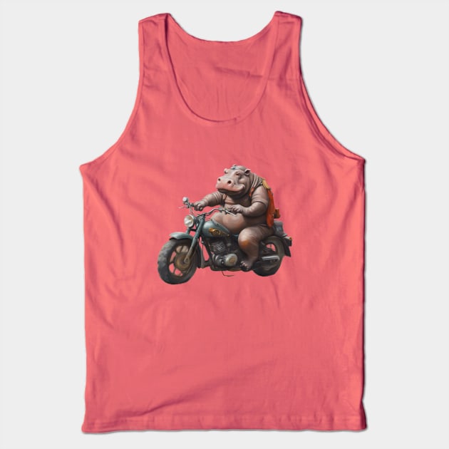 Hippo Bike Rider Tank Top by CS77